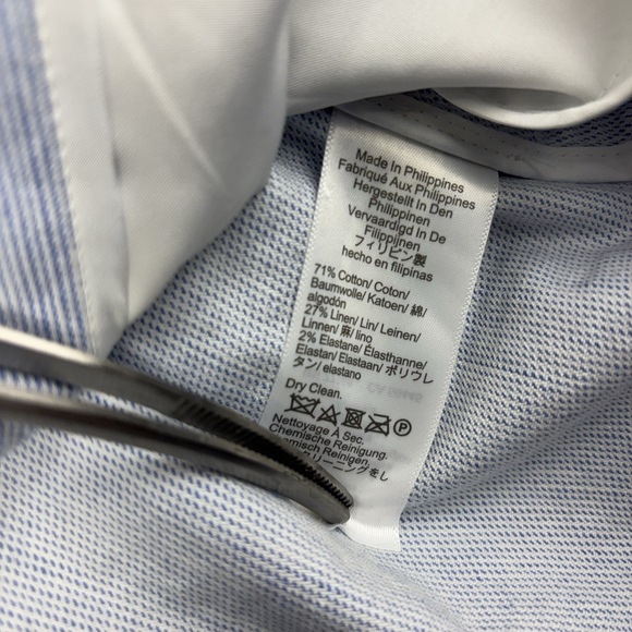 J.Crew Cotton Linen Blazer Jacket Light Blue PinStripe Sz 8 Professional Coastal - Picture 8 of 8